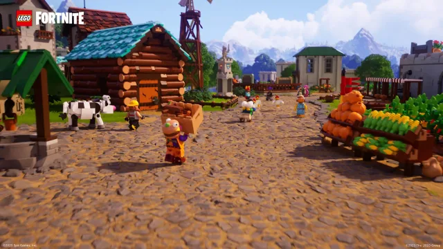 LEGO Fortnite köyü. Epic Games’in 7 Aralık 2023 tarihli çıkış duyurusundan.