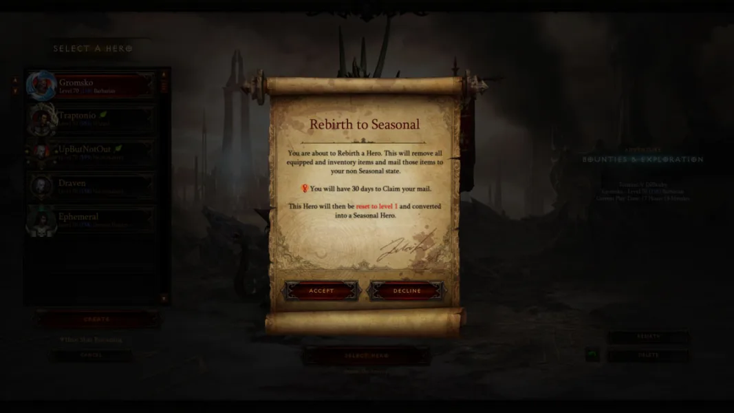 Diablo 4, Diablo 3'ün Sevilen Özelliği Rebirth'ü İçerebilir