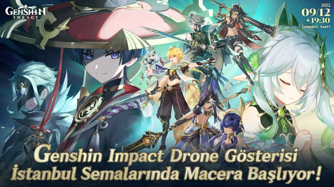 HoYoverse, Genshin Impact Türkçe Dil Desteği İçin Drone Gösterimli Kutlama Yapacak