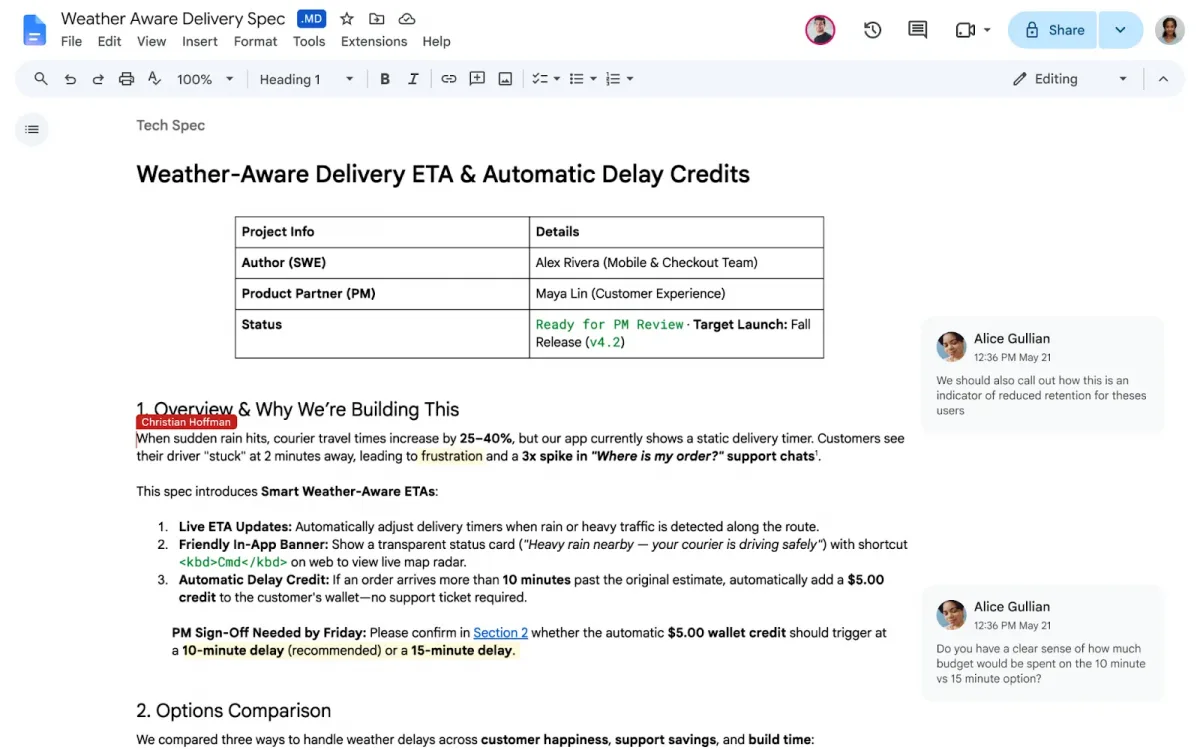 Google Docs'a dönüştürmeden Markdown düzenleme geldi