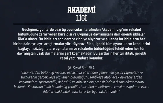 LoL Akademi Ligi Karıştı Riot Soruşturma Başlattı