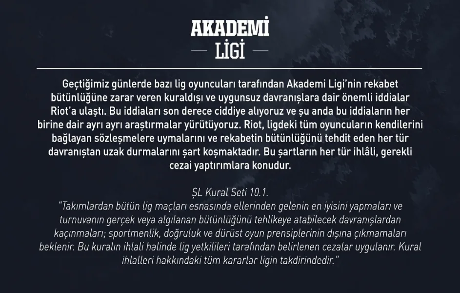 LoL Akademi Ligi Karıştı Riot Soruşturma Başlattı