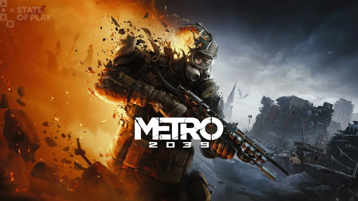 Metro 2039 tanıtımında silahlı ve gaz maskeli Stranger