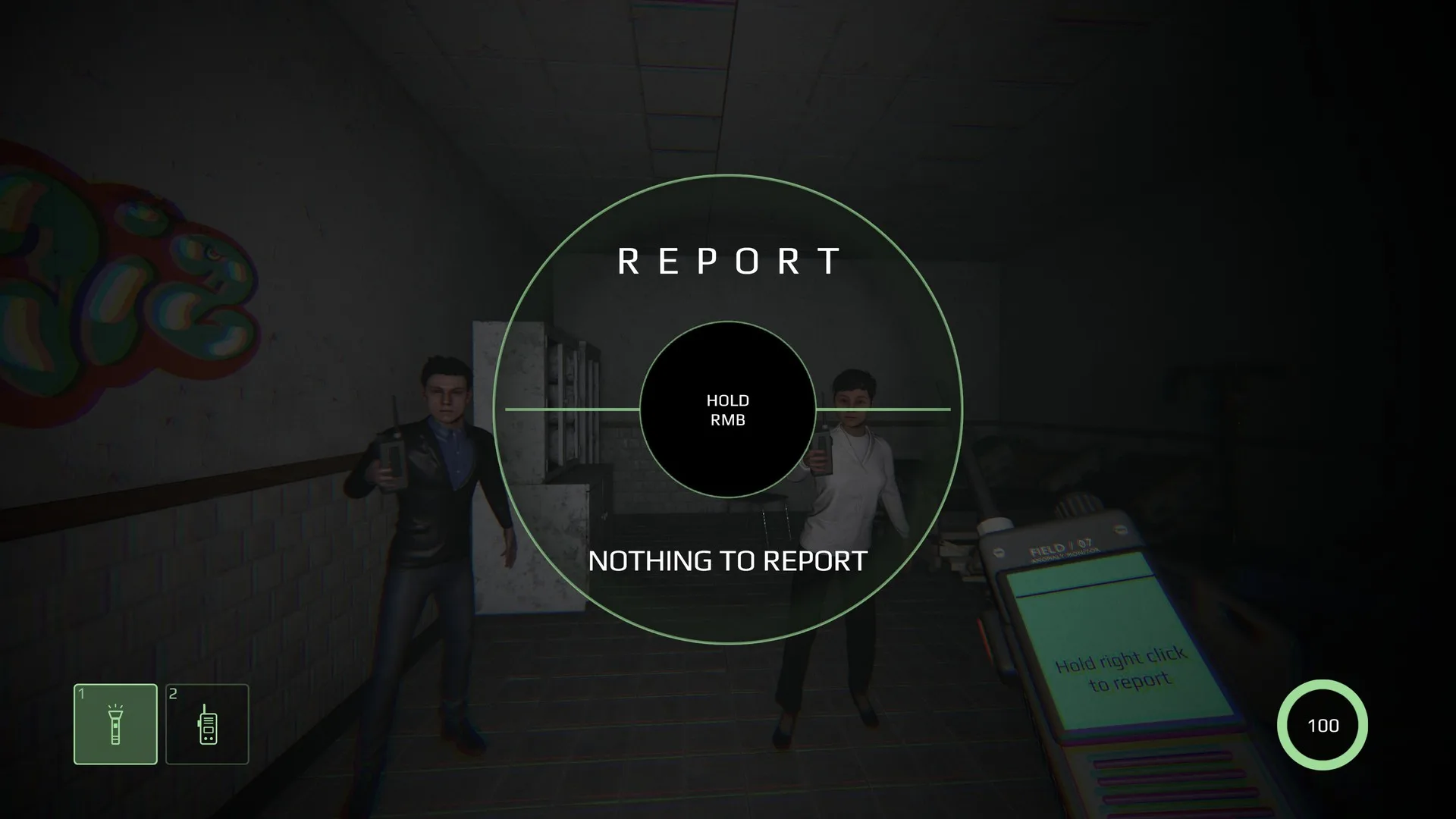 Nothing to Report’ta telsizden verilen Report ve Nothing to Report seçenekleri