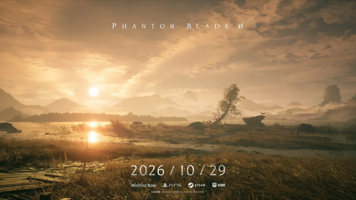 Phantom Blade Zero tanıtım görselinde güneş ışığı altındaki göl ve uzaktaki tapınak