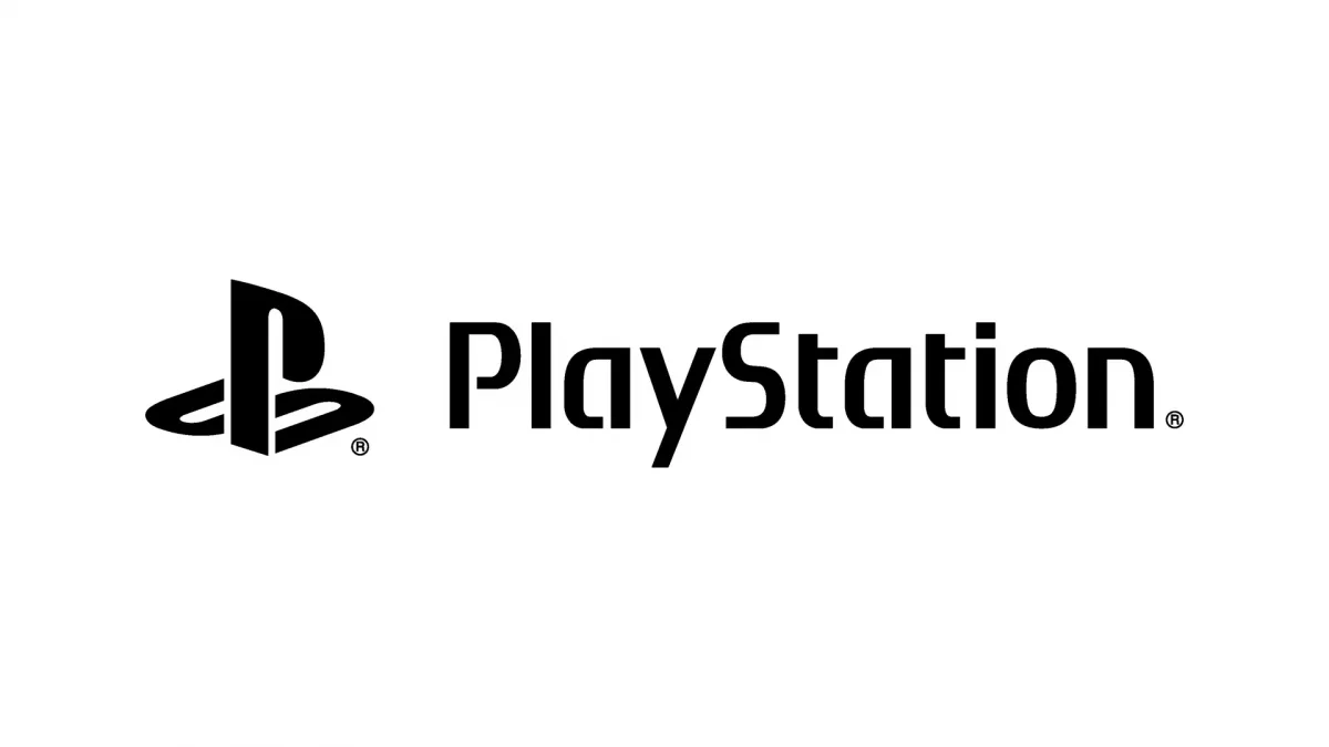Beyaz zeminde siyah PlayStation logosu