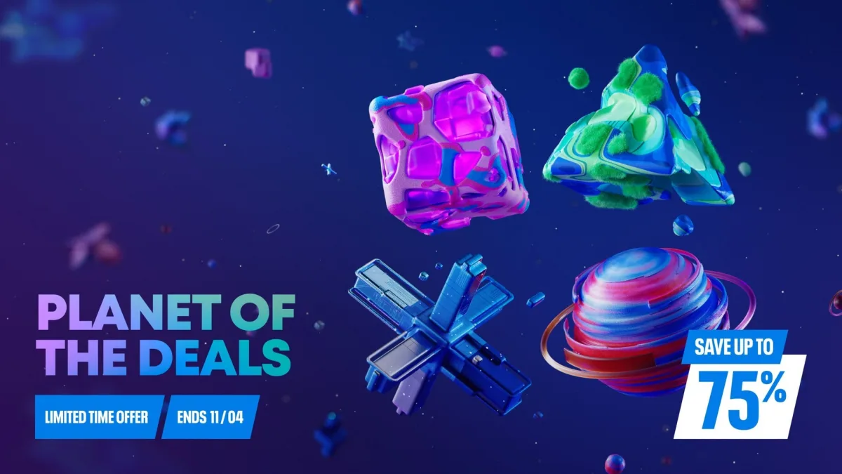 Planet of the Deals yazısı ve renkli PlayStation düğme simgeleri