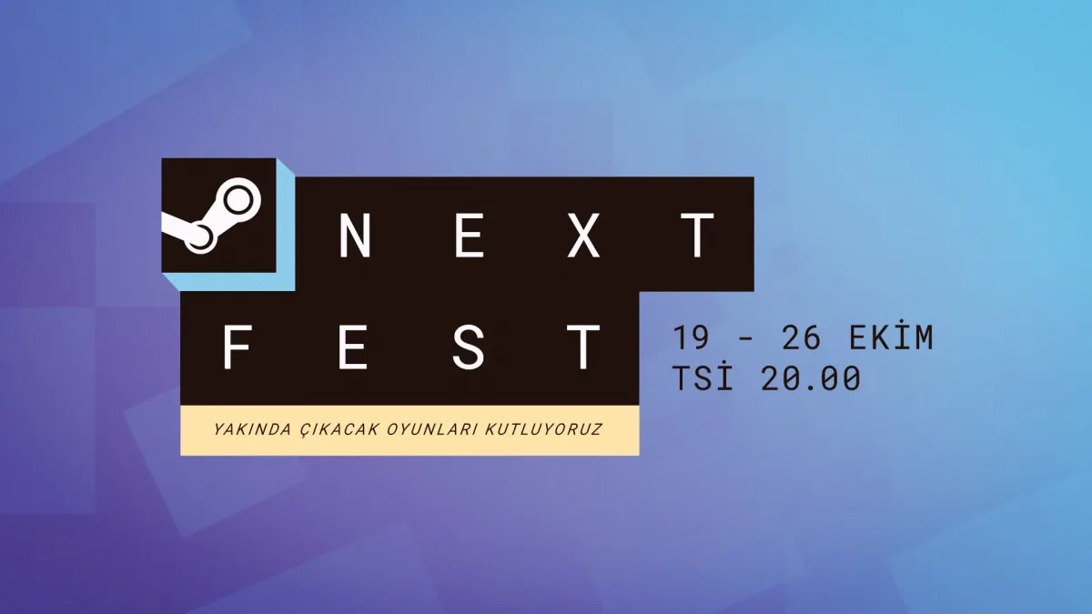 Steam Next Fest logosu ve 19–26 Ekim tarihleri