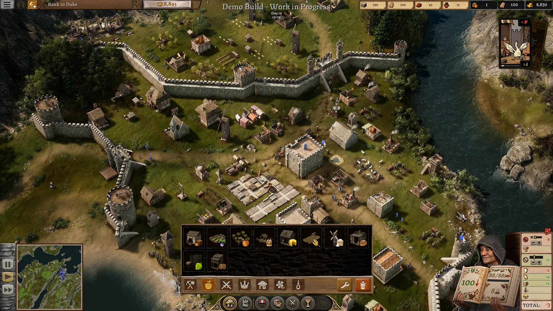 Stronghold 4 demosunda kale, üretim yapıları ve inşa menüsü
