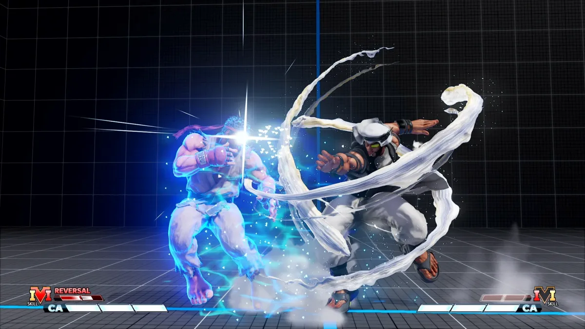 Street Fighter 5’te antrenman alanında karşılaşan iki dövüşçü