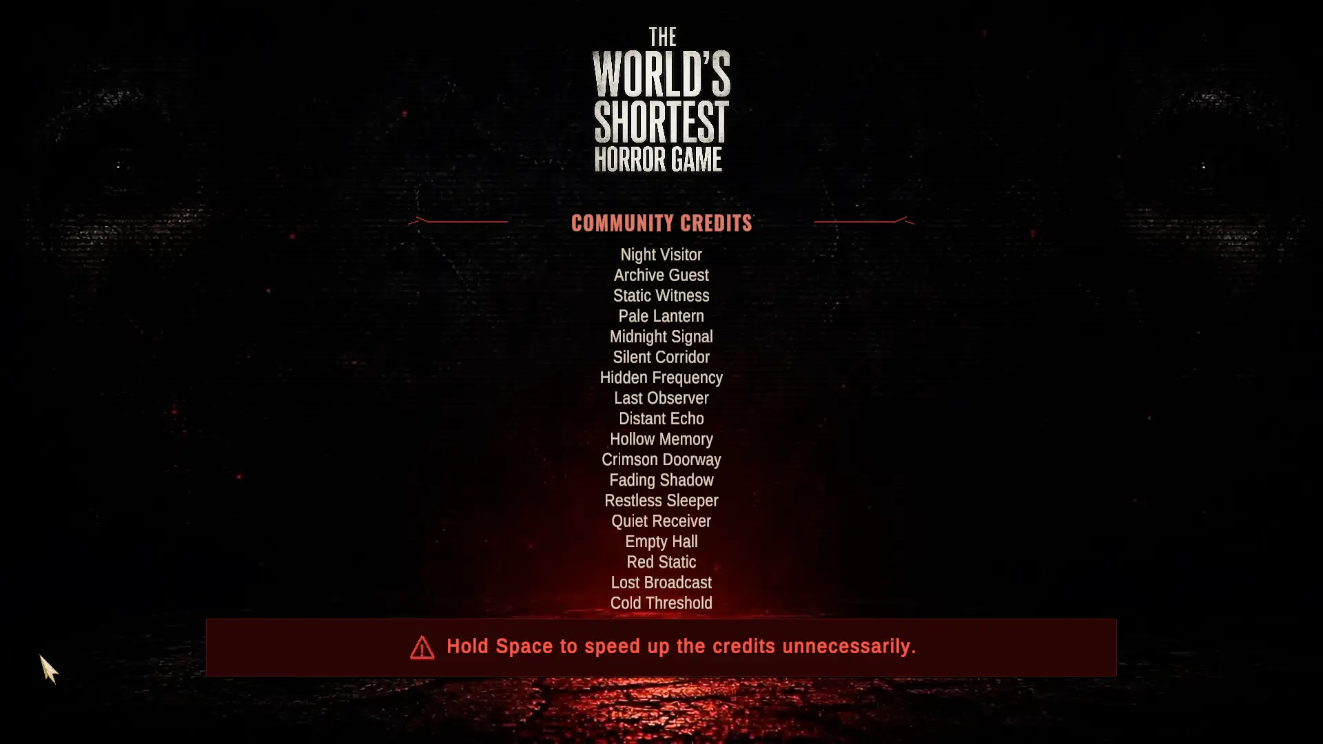 The World's Shortest Horror Game - Community