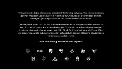 Türk Espor Takımları, Pazarcık ve Elbistan İçin Yardımda Bulundu