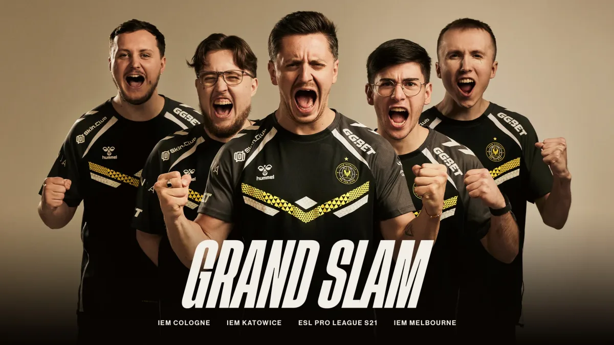 Team Vitality’nin beş CS2 oyuncusu ve Grand Slam yazısı