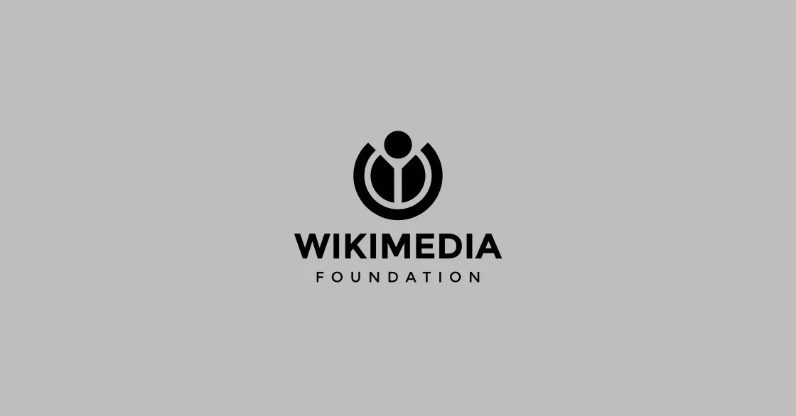 Gri zemin üzerinde siyah Wikimedia Foundation logosu