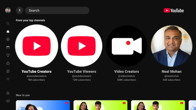 Youtube TV Konsol Arayüz